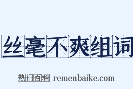 丝毫不爽组词是什么意思的图片